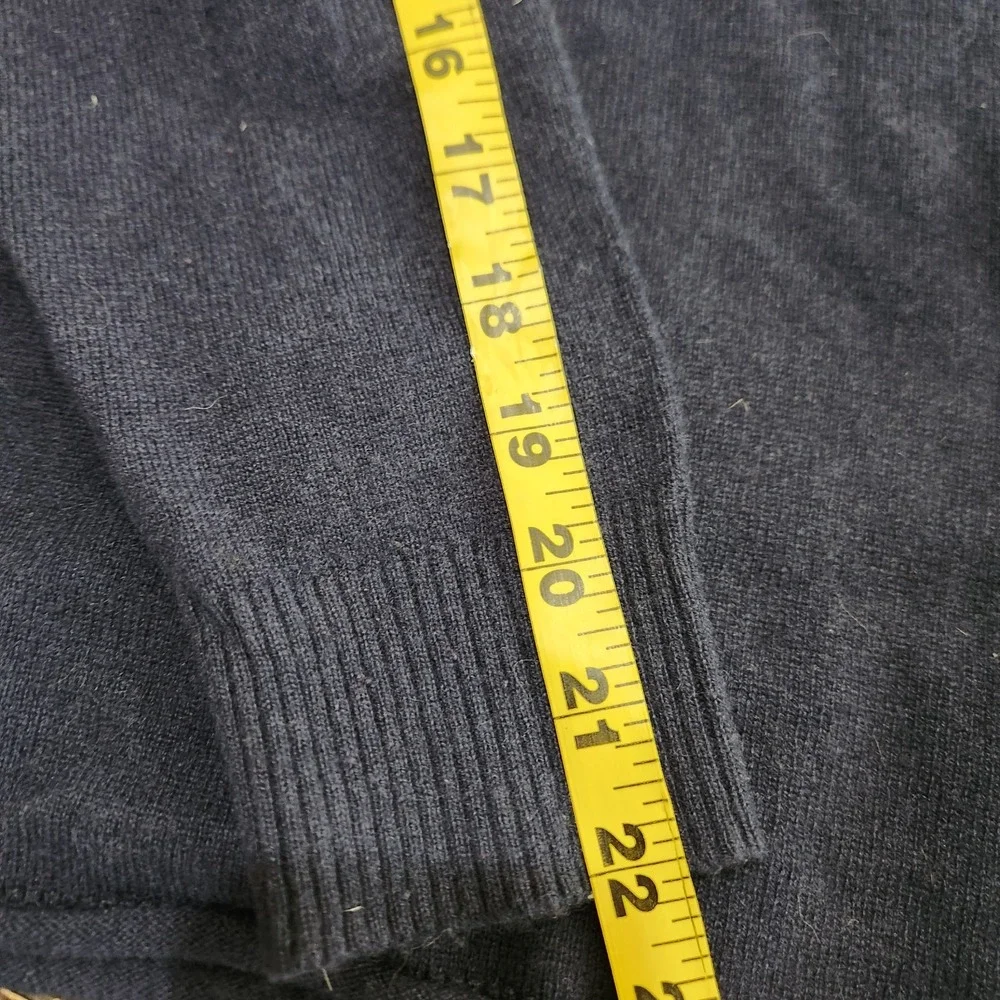 Lafayette 148 Sweater 100% Cashmere Women's Large Turtleneck Navy Blue